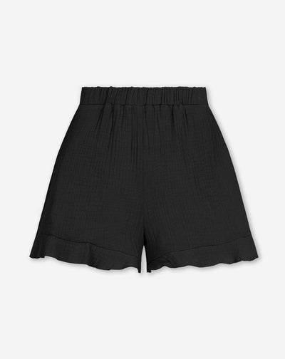 MOUSSELINE SHORTS ZWART