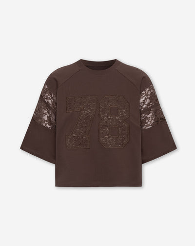 78 RAGLAN LACE TEE BRUIN