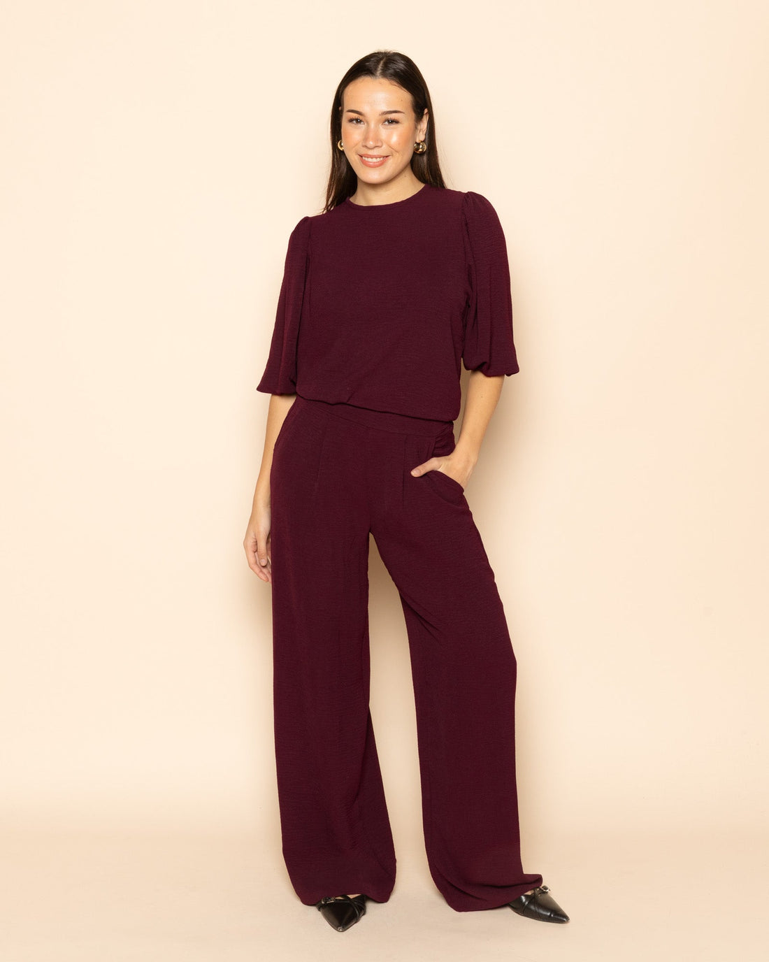 JULIE PANTALON PETITE DONKER BURGUNDY