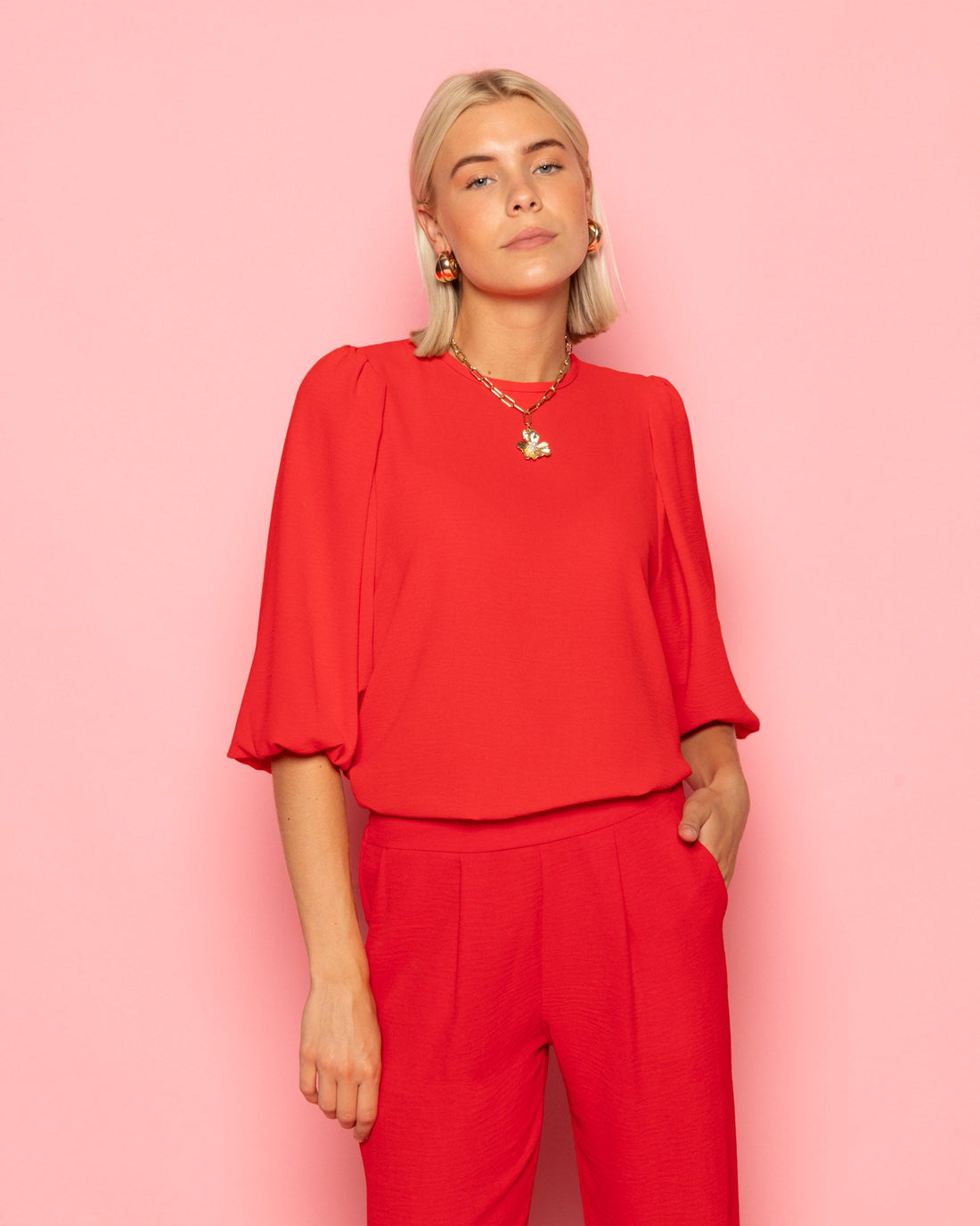 JULIE PUFF SLEEVE TOP ROOD