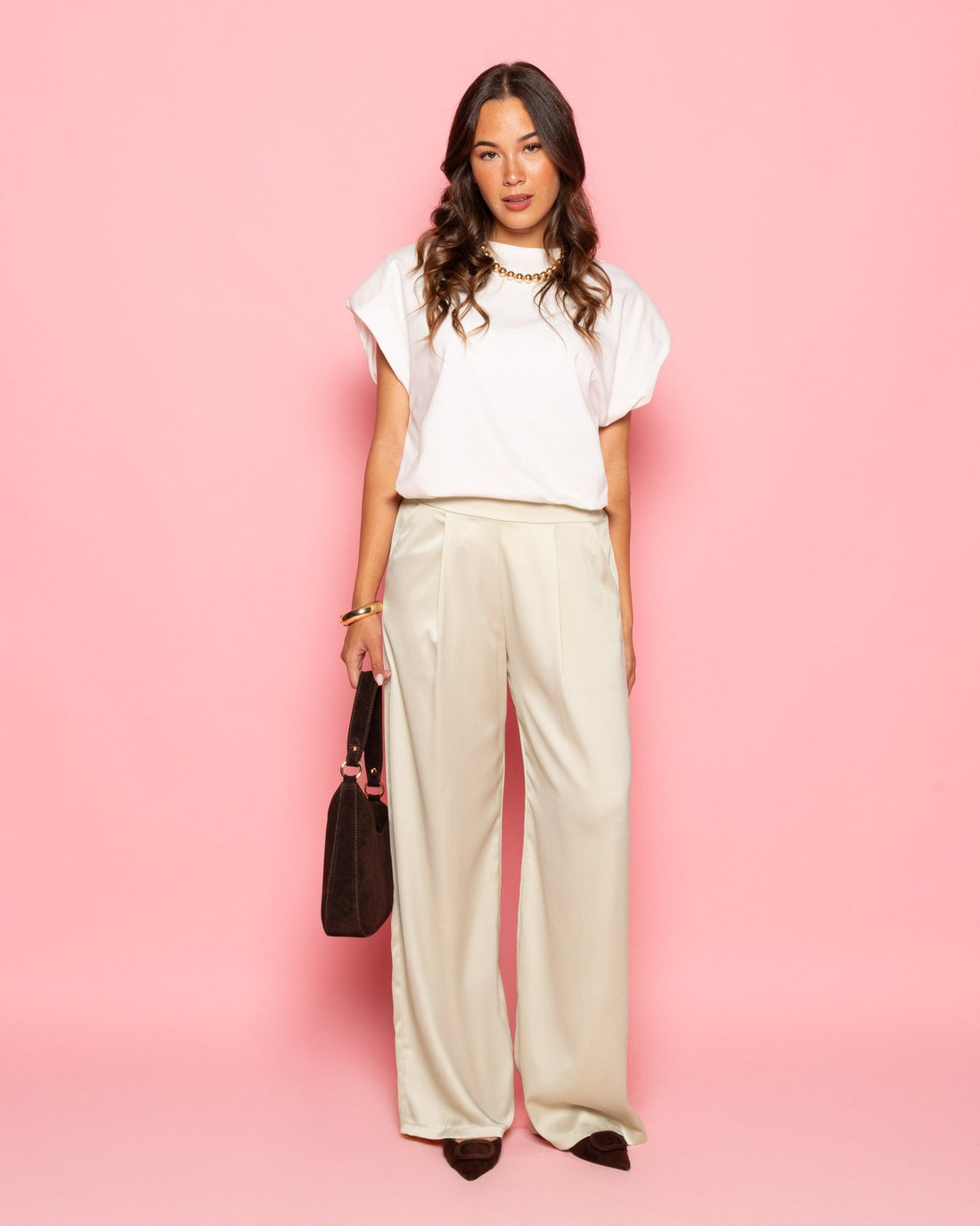 JULIE SATIN PANTALON BEIGE