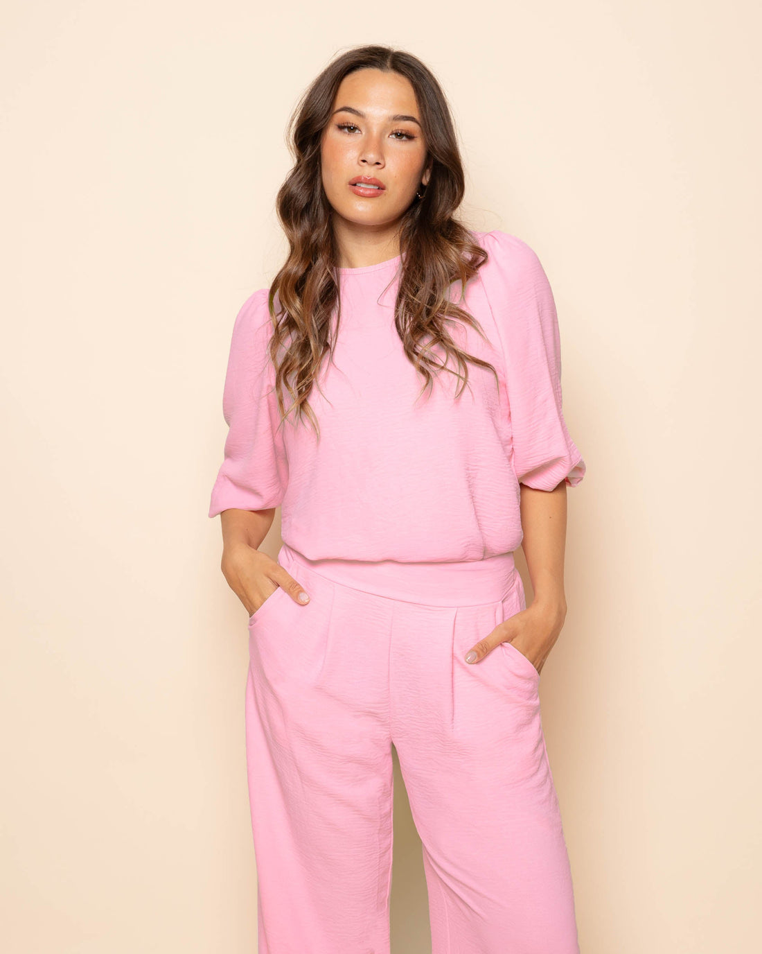 JULIE PUFF SLEEVE TOP HARD ROZE