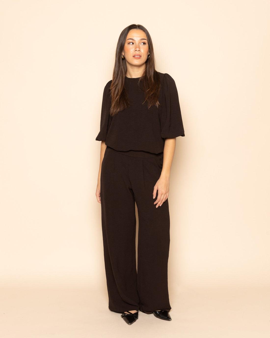JULIE PANTALON TALL DONKERBRUIN