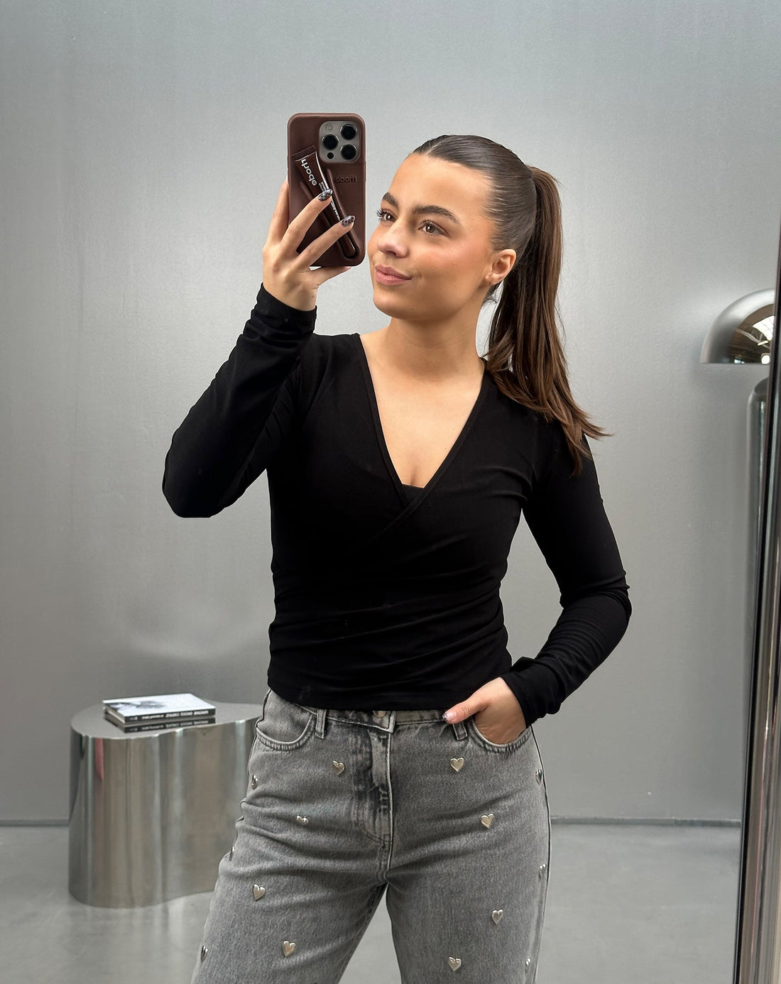 MARY WRAP TOP ZWART