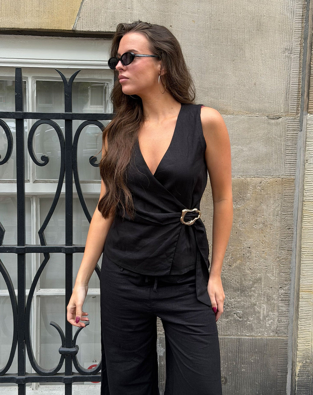 LINDE BUCKLE GILET ZWART