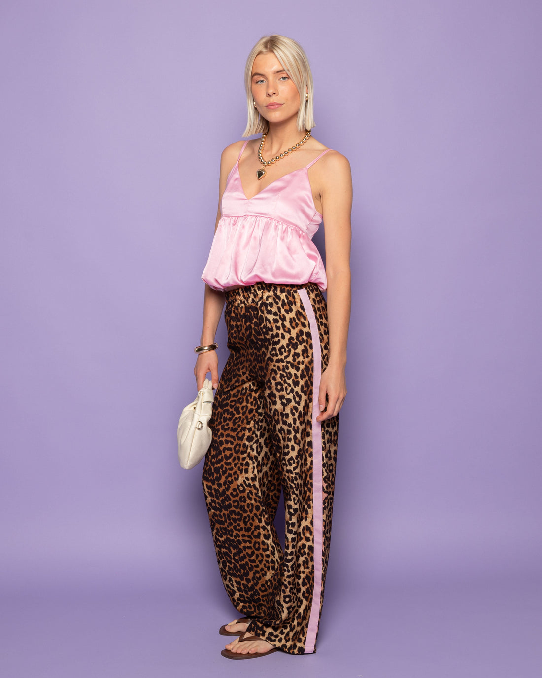 LEOPARD TAPE STRAIGHT LEG PANTALON LICHTROZE