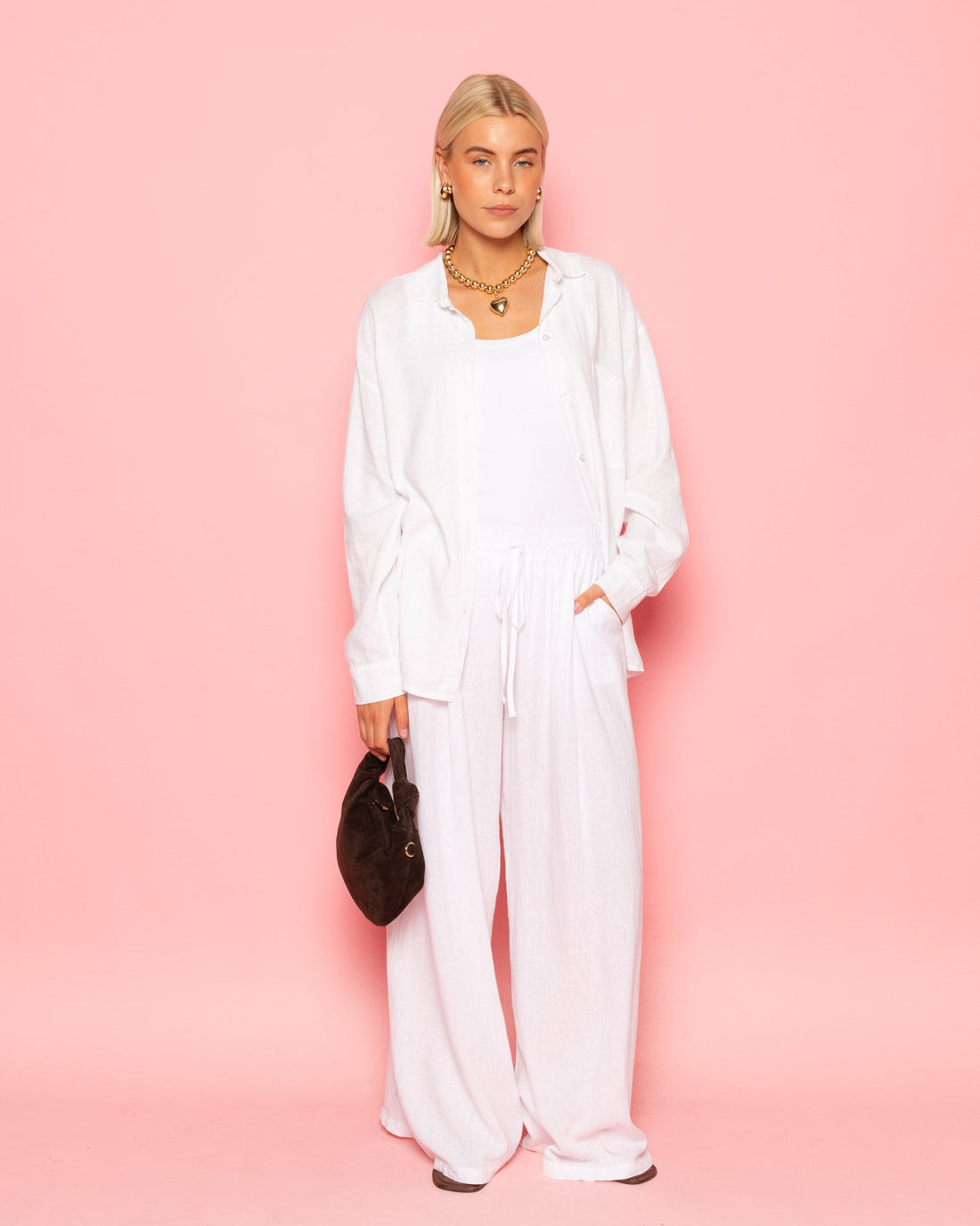 CARMEN LINEN WIDE LEG PANTS TALL WIT