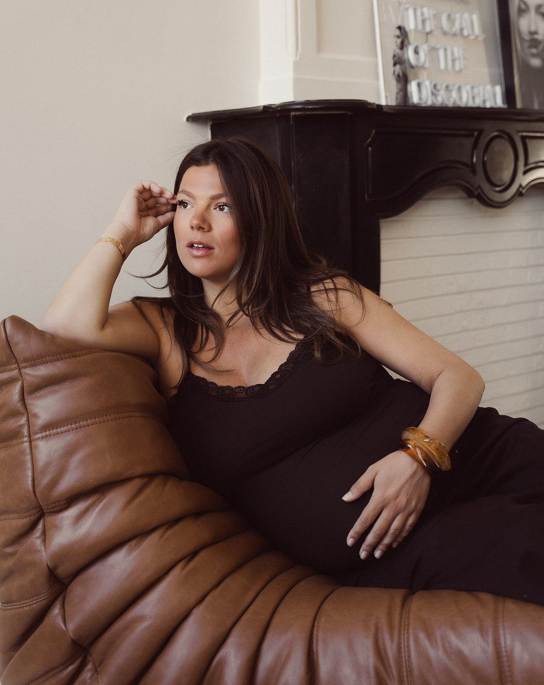 LACE V-NECK CAMI TOP MATERNITY BRUIN
