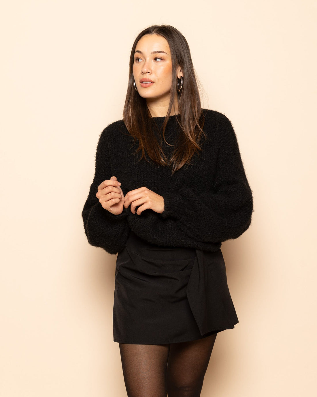 ELSIE FLAP SKORT ZWART