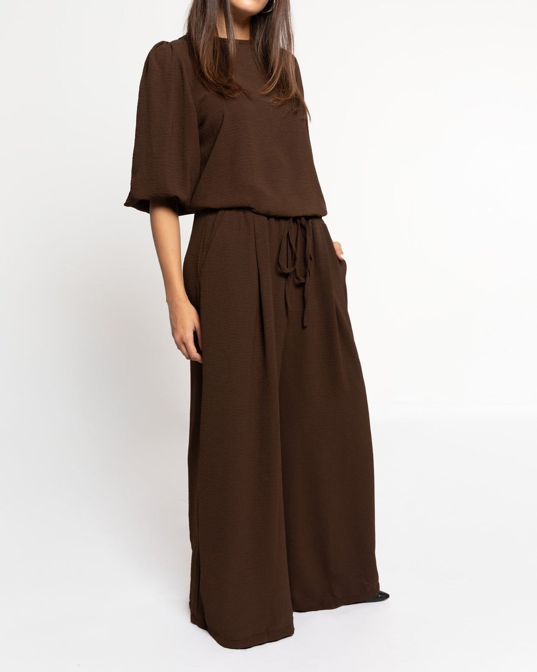 JULIE WIDE LEG PANTALON TALL BRUIN