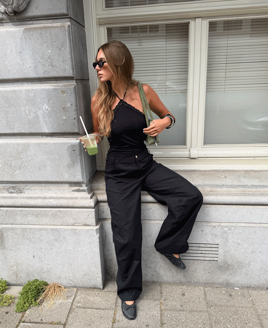 TAMAR LACE TRIANGLE TOP ZWART