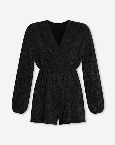 GLITTER PLAYSUIT ZWART