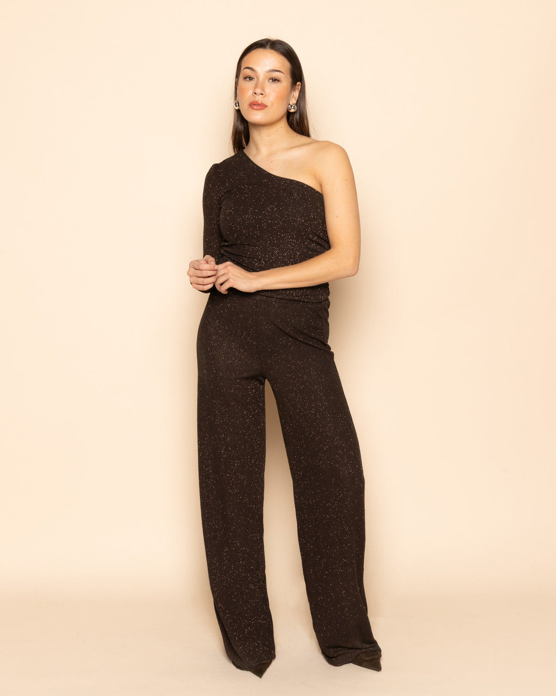 JOANY CRINKLE GLITTER PANTALON BRUIN