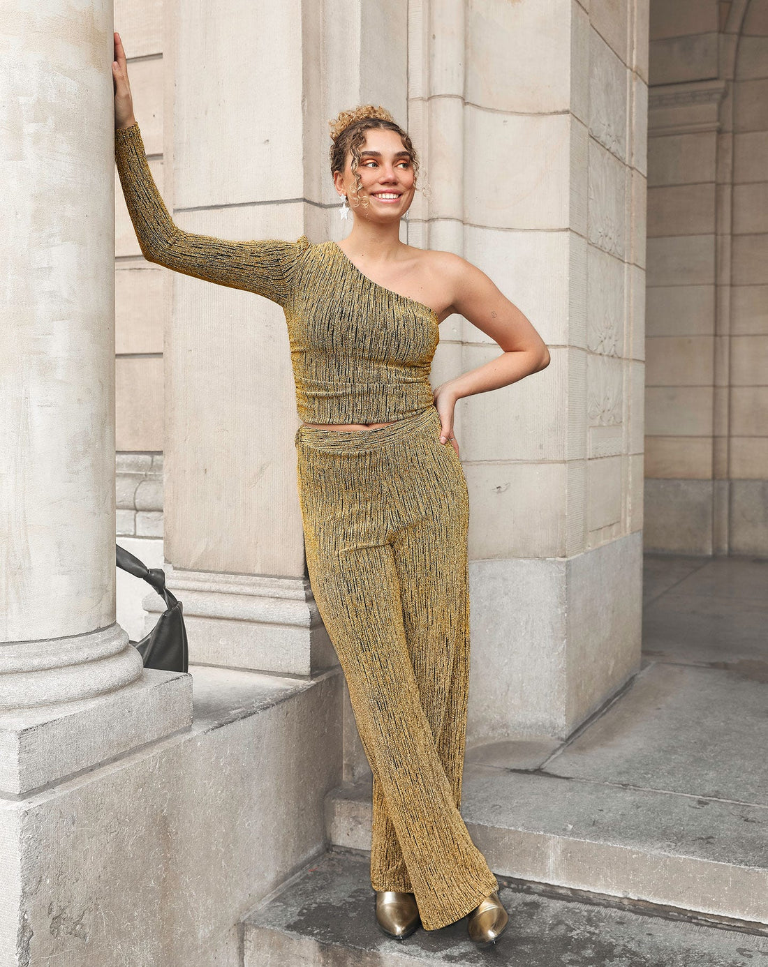 JOANY GLITTER PANTALON TALL GOUD