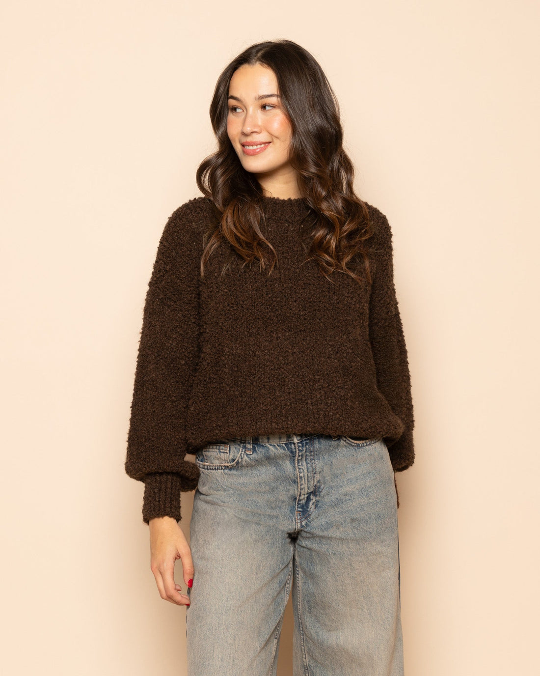 ELISA BOUCLE KNIT BRUIN