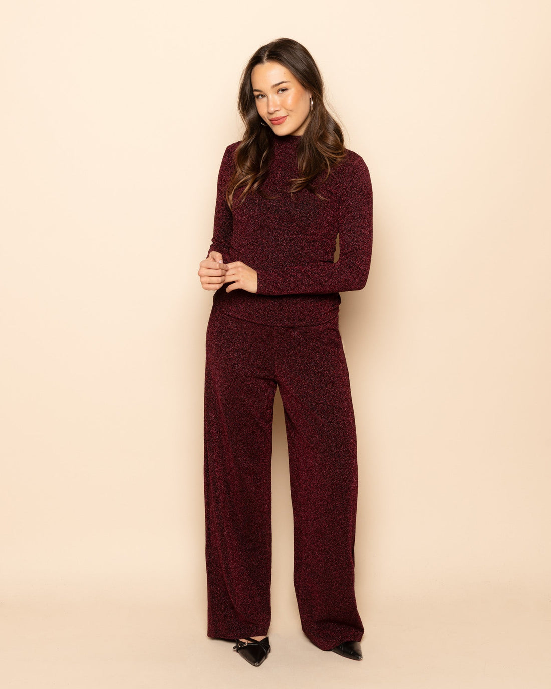 JOANY GLITTER PANTALON TALL BURGUNDY