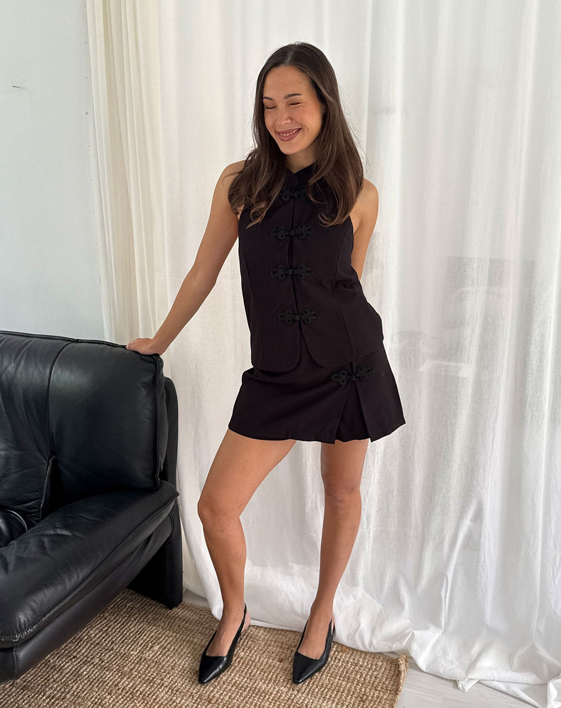 YASMIN MANDERIN SKORT ZWART
