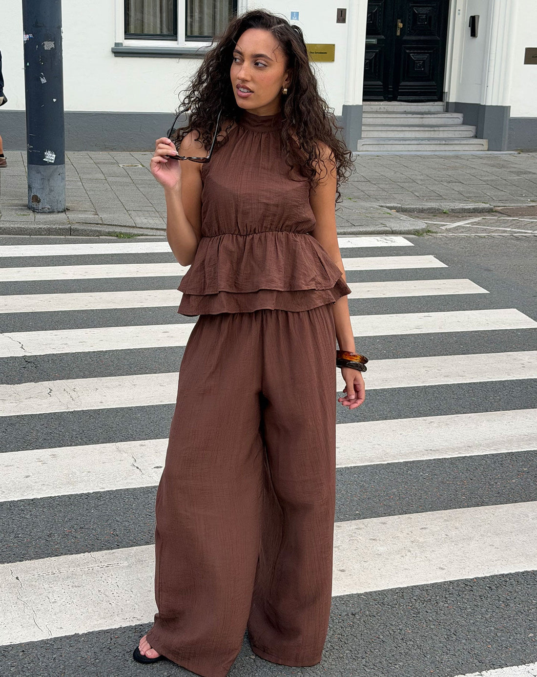 HALLY WIDE LEG PANTS BRUIN