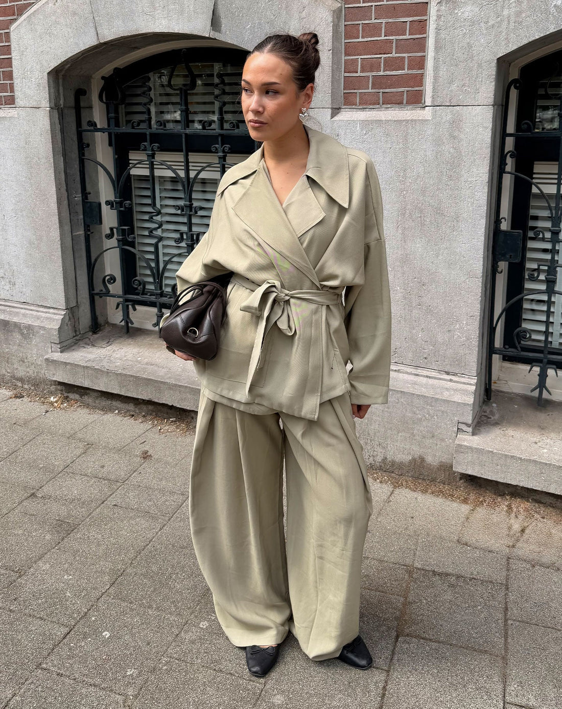 SHELLY VISCOSE PLEAT PANTALON TALL LICHTGROEN