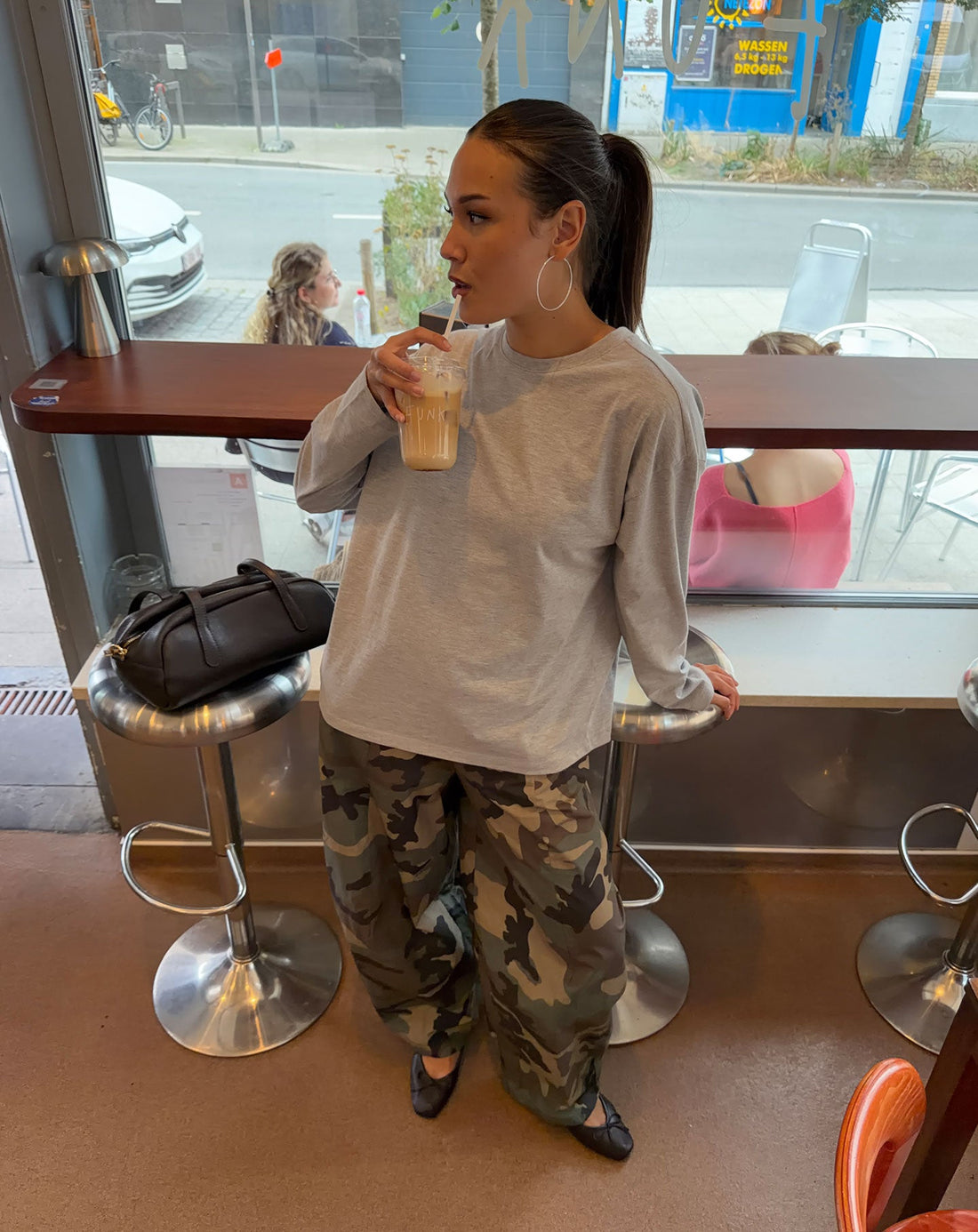 JENNY CAMO BARREL PANTS PETITE LEGERGROEN