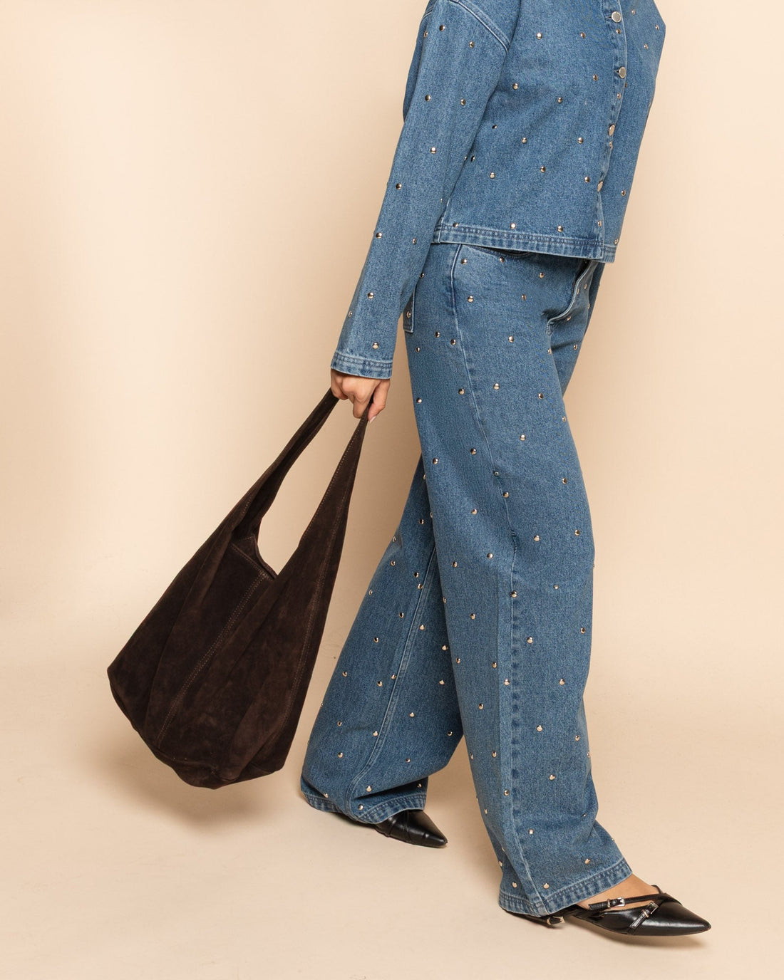 KAYLA SUEDE SHOPPER DONKERBRUIN