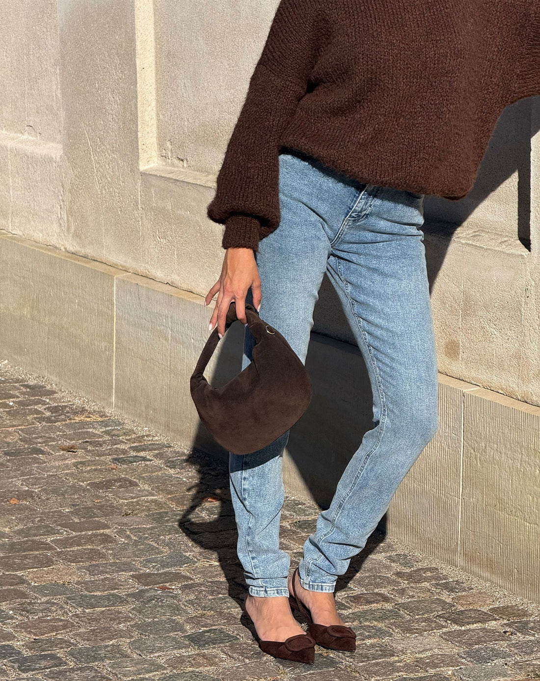 MIMMI KNOTTED SUEDE BAG BRUIN