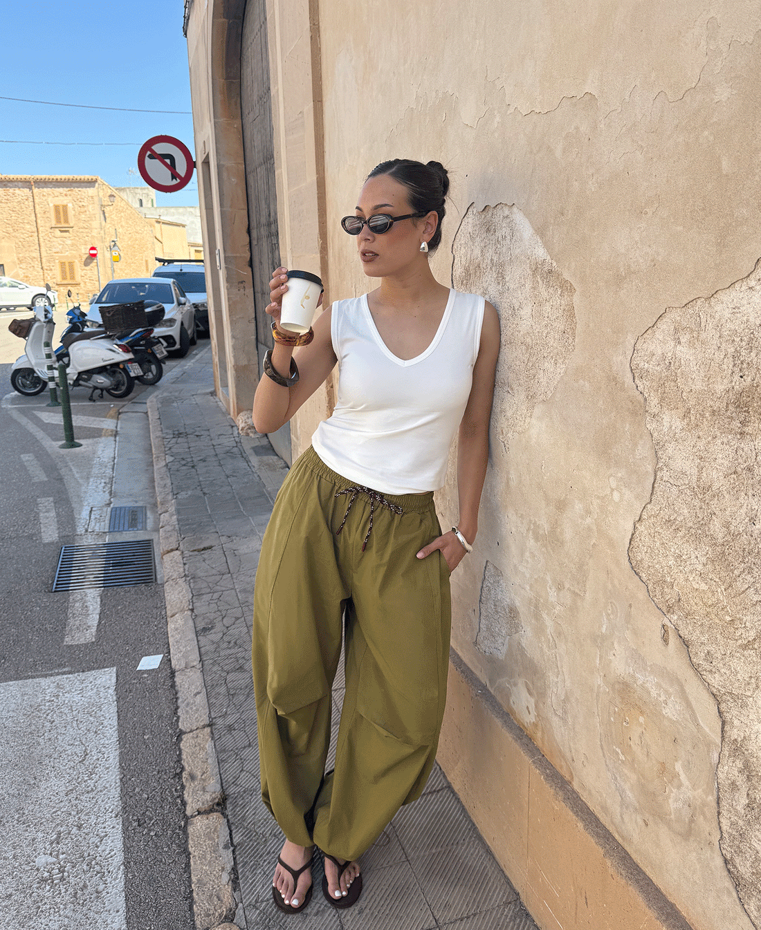 DILARA BALLOON PANTS OLIJFGROEN