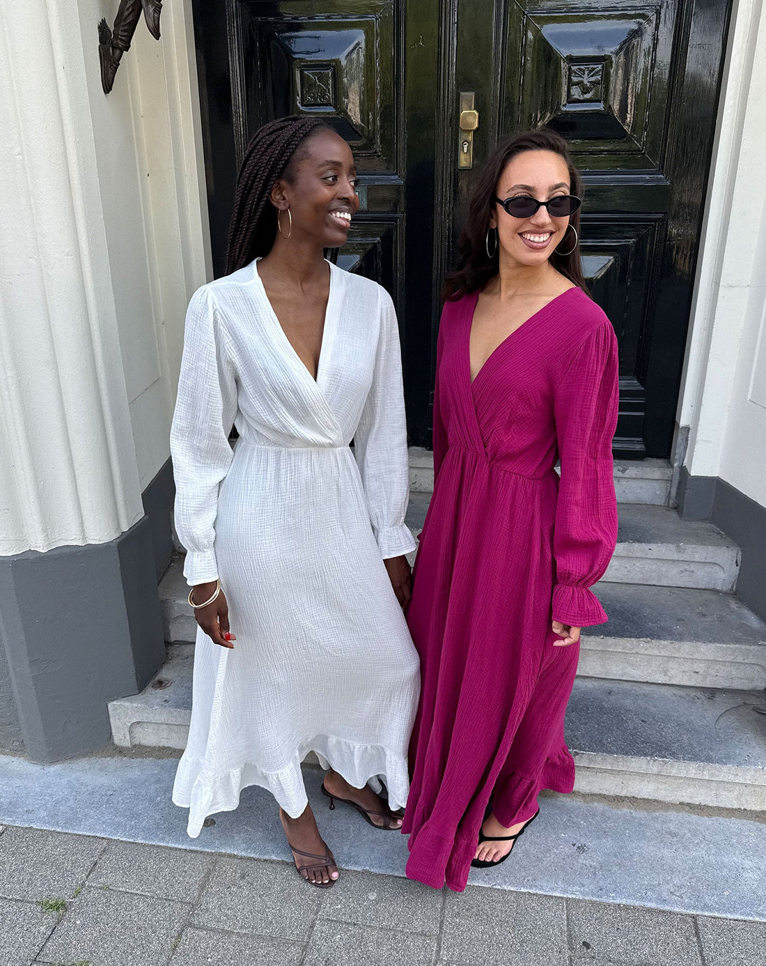 MOUSSELINE MAXI RUFFLE DRESS CRÈME