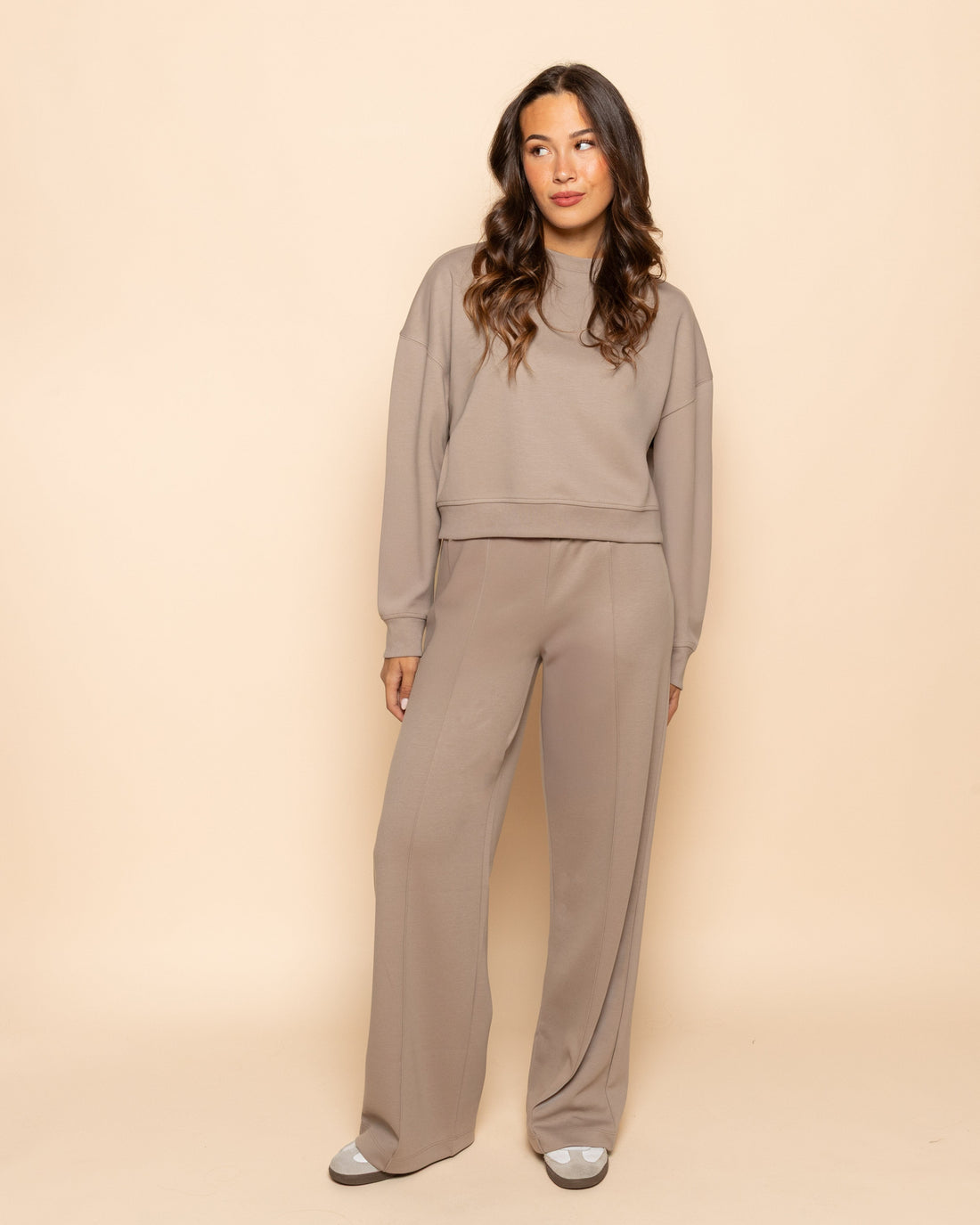 SCUBA PINTUCK PANTS BEIGE