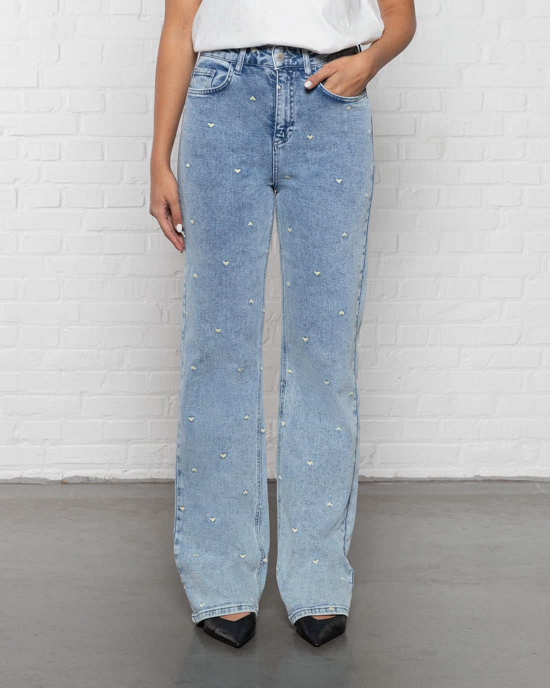 HEART BOOTCUT JEANS BOTERGEEL