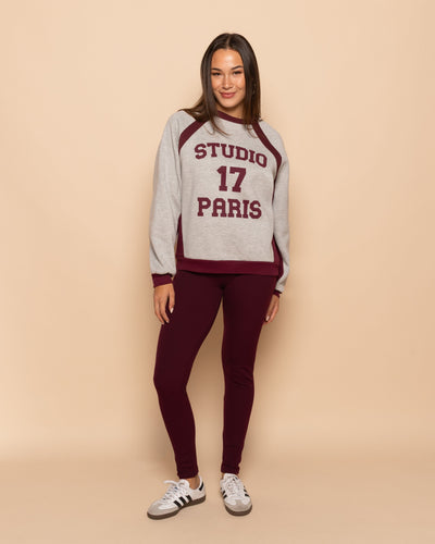 SOFT RIB LEGGING BURGUNDY