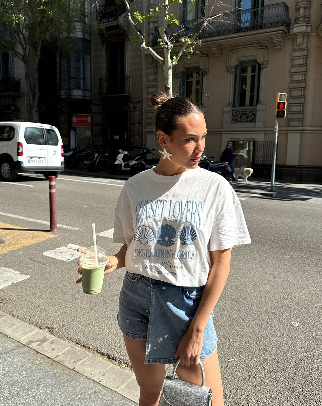HEART DENIM SKORT BLAUW