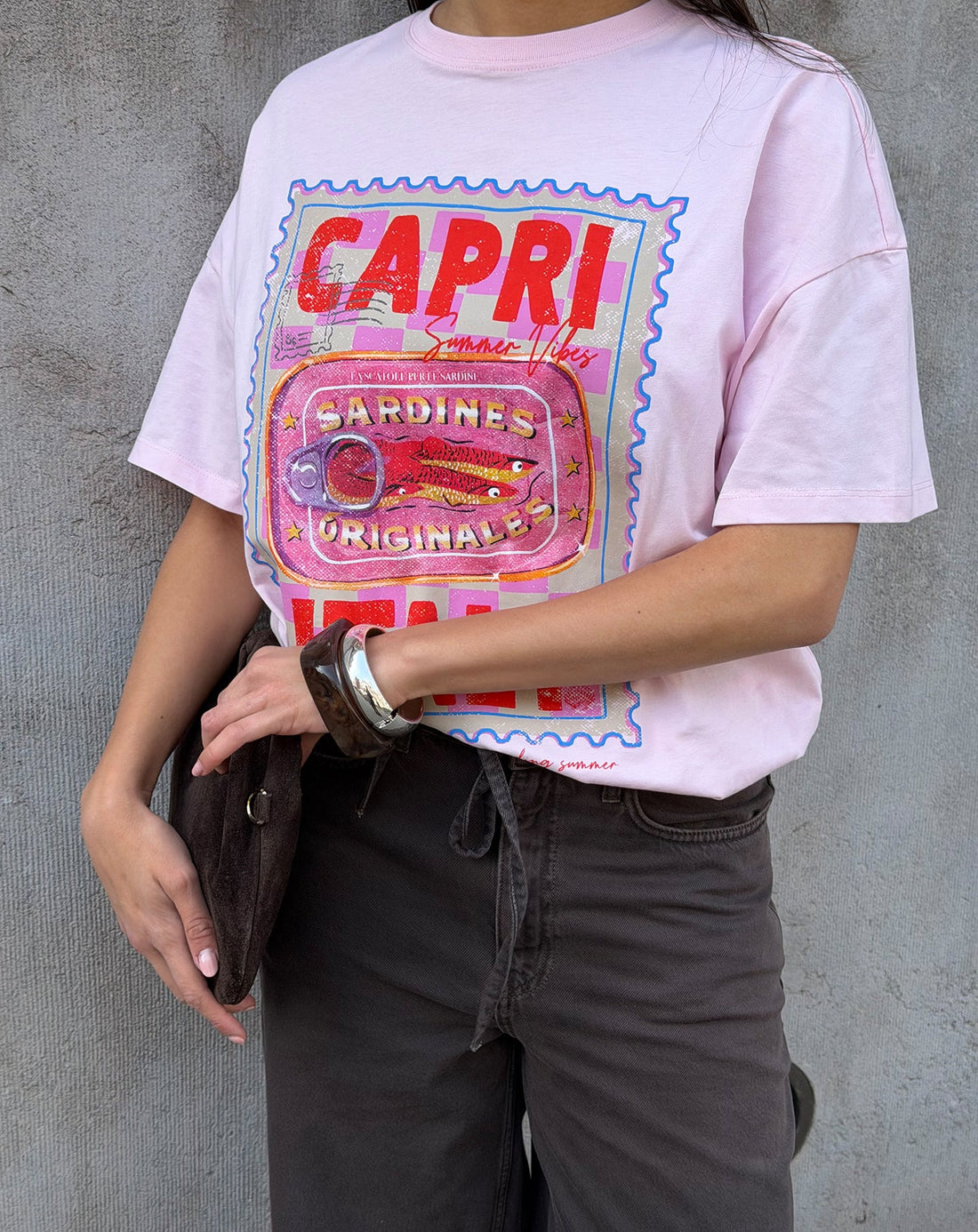 CAPRI SUMMER OVERSIZED TEE ROZE