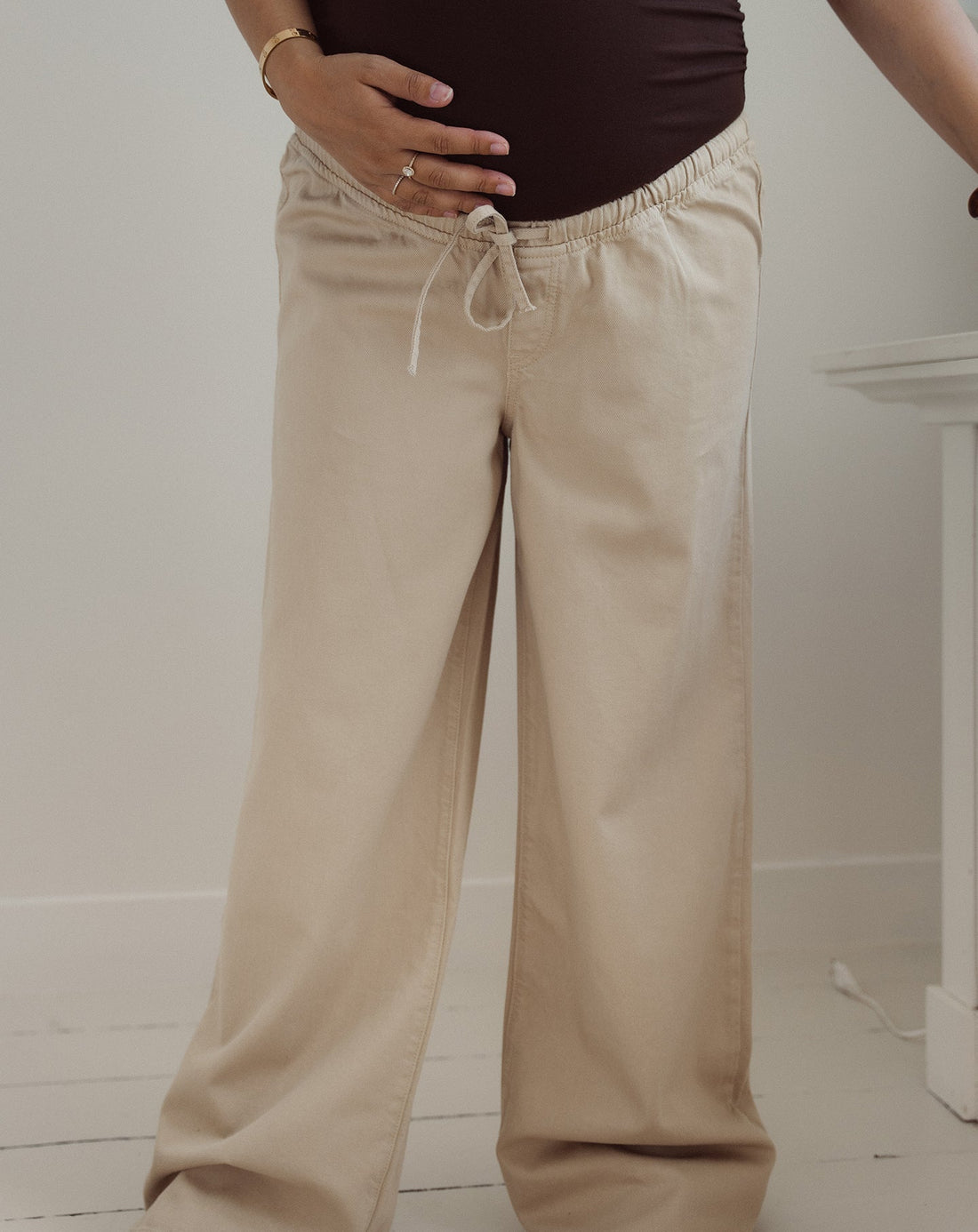 CORD WIDE LEG JEANS MATERNITY BEIGE