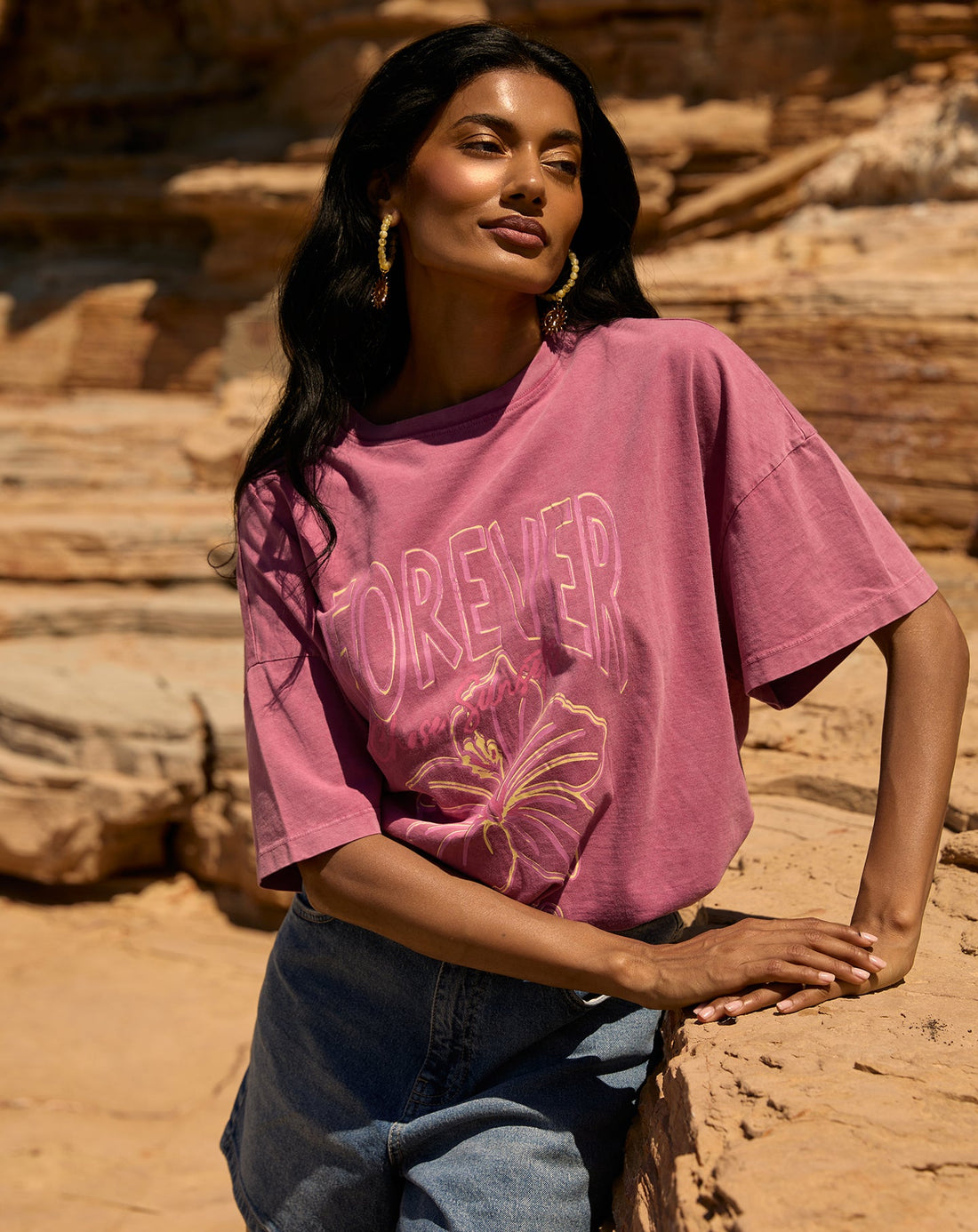 FOREVER OVERSIZED TEE ACID ROZE