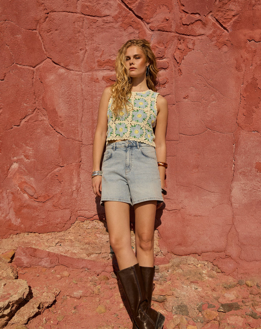 COMFORT MOM DENIM SHORT LICHTBLAUW