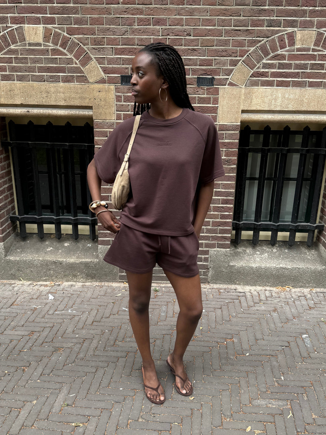 MACE RAGLAN SHORT SLEEVE SWEAT TOP BRUIN