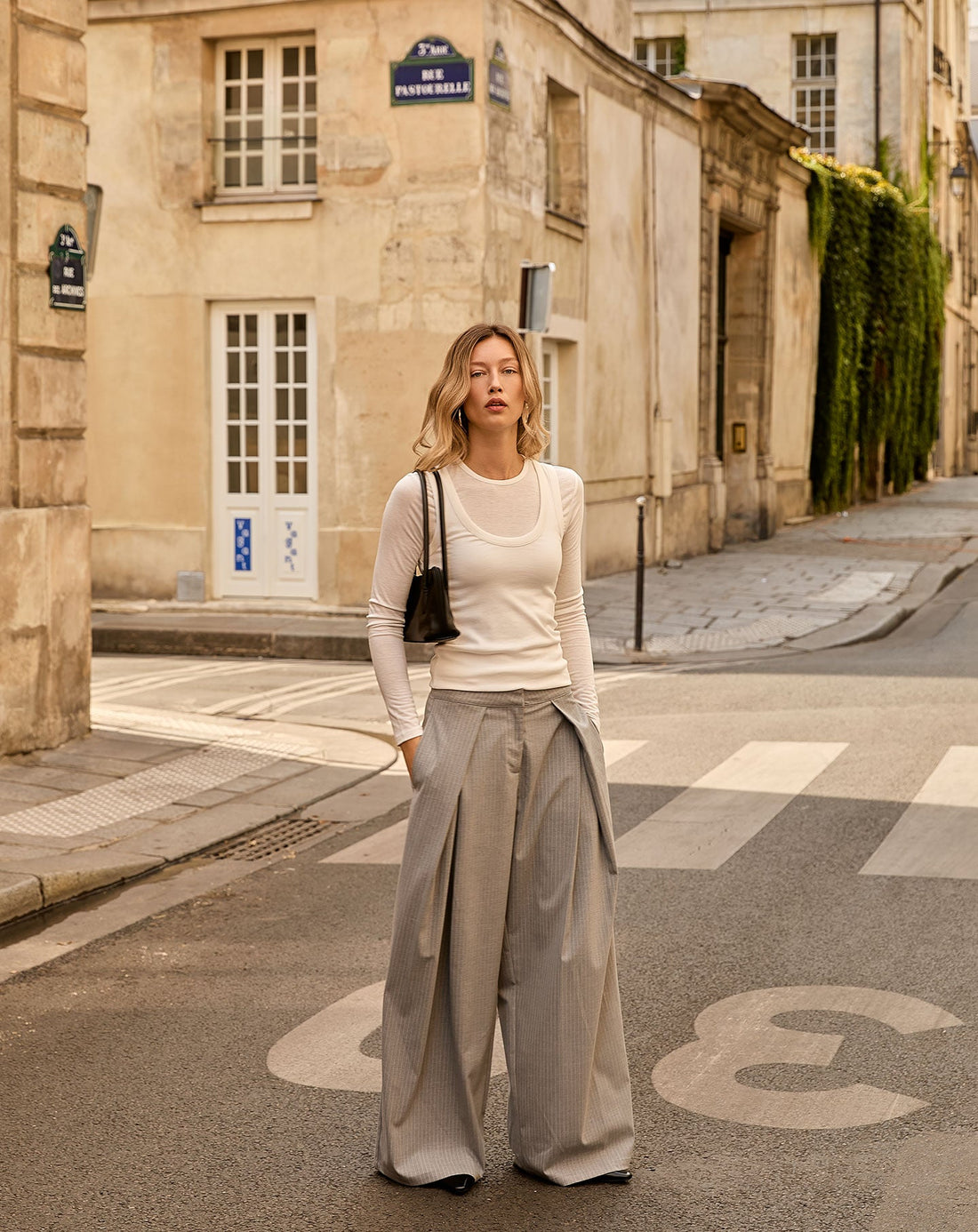 REMY PANTALON PETITE PIN STRIPE GRIJS