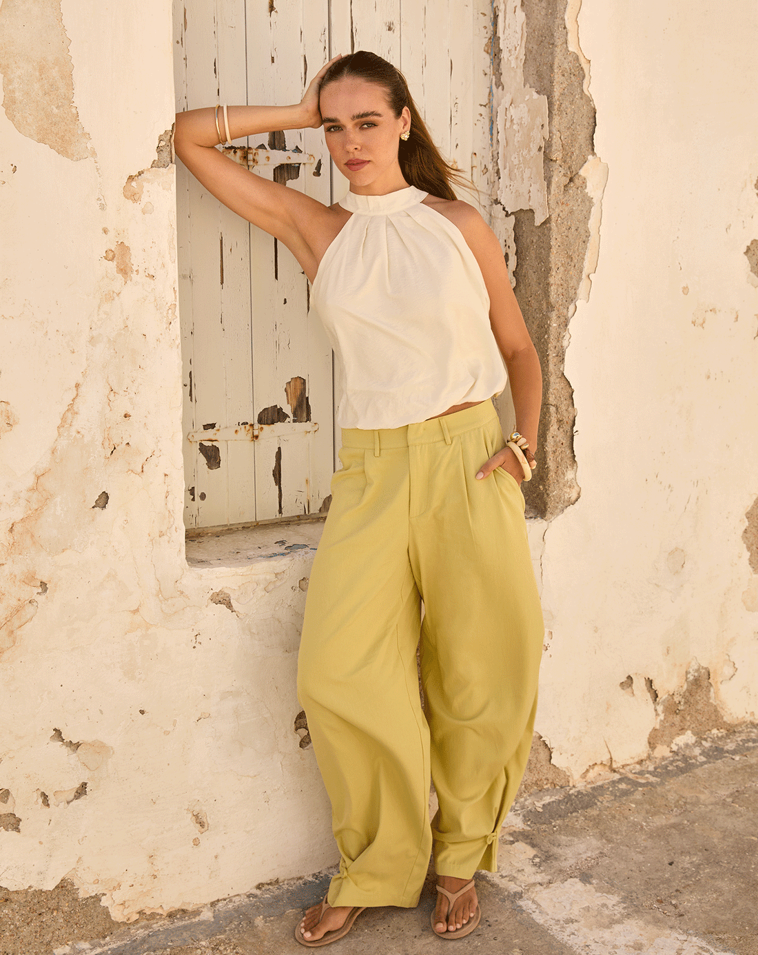 GIA TWISTED LEG PANTS GROEN