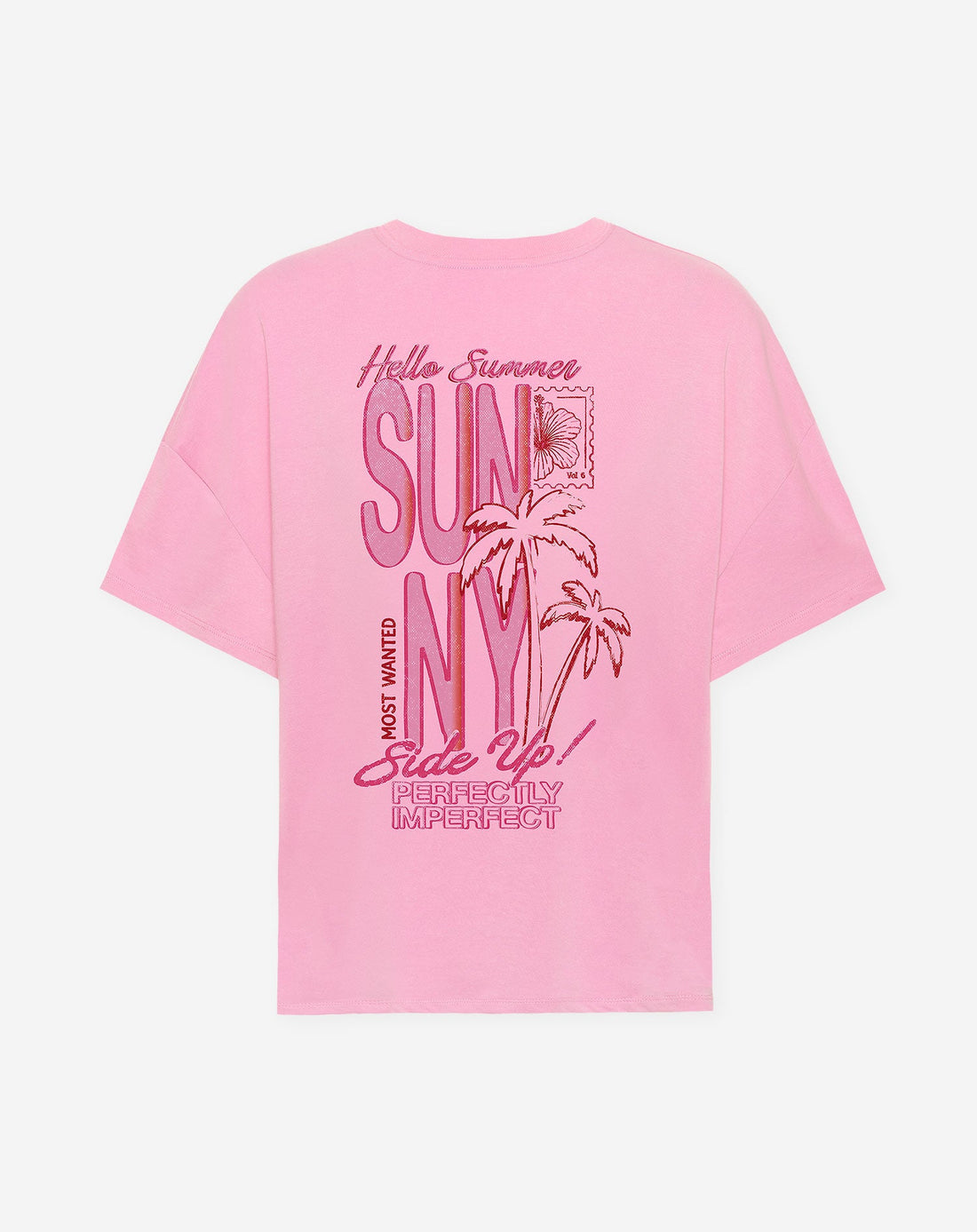 SUMMER PALM OVERSIZED TEE ROZE