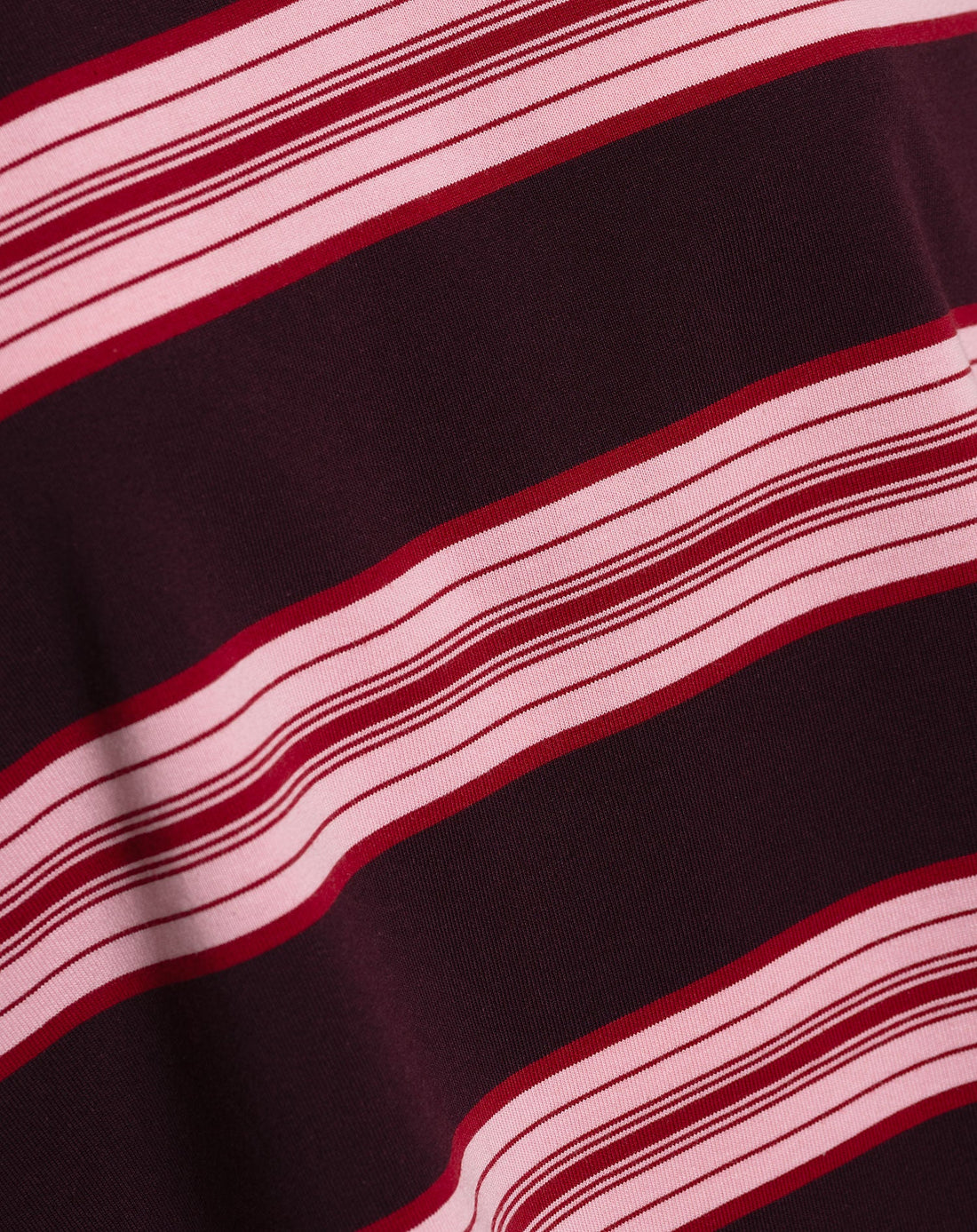 LAINE STRIPED SHORT SLEEVE OVERSIZED TEE BURGUNDY ROZE