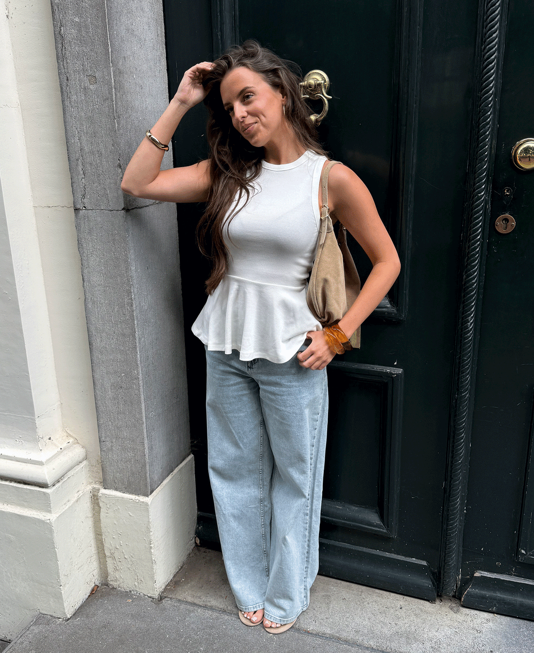 PEPLUM SINGLET CRÈME