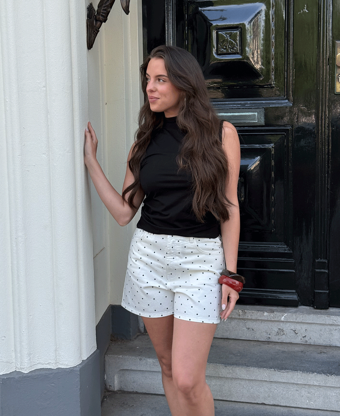 POLKA DOT DENIM SHORT WIT