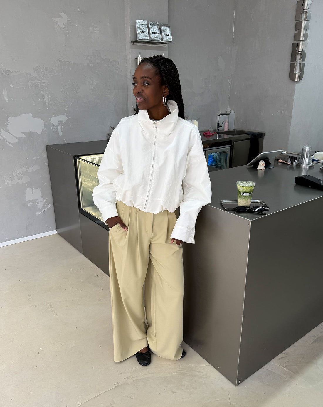 STEVIE WIDE LEG PANTALON SALIEGROEN