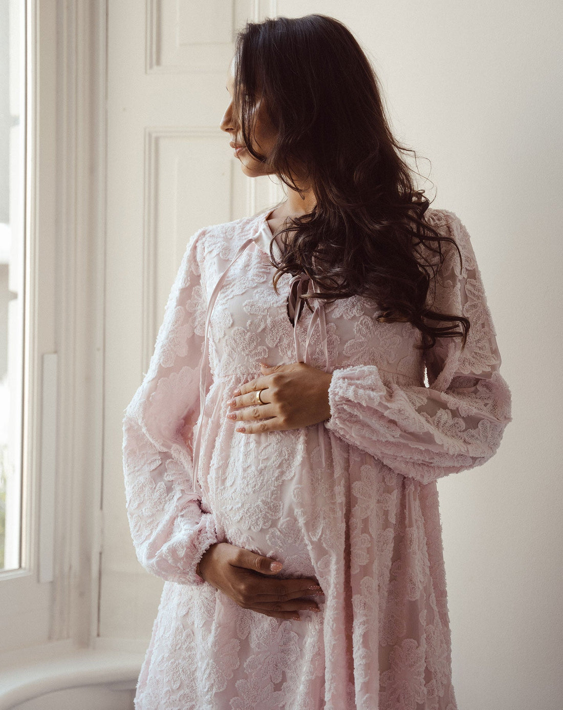 FEMI FLOWER V-NECK MATERNITY DRESS LICHTROZE