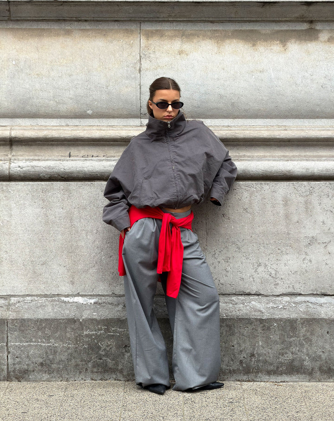 IMARA FUNNEL NECK JACKET DONKERGRIJS