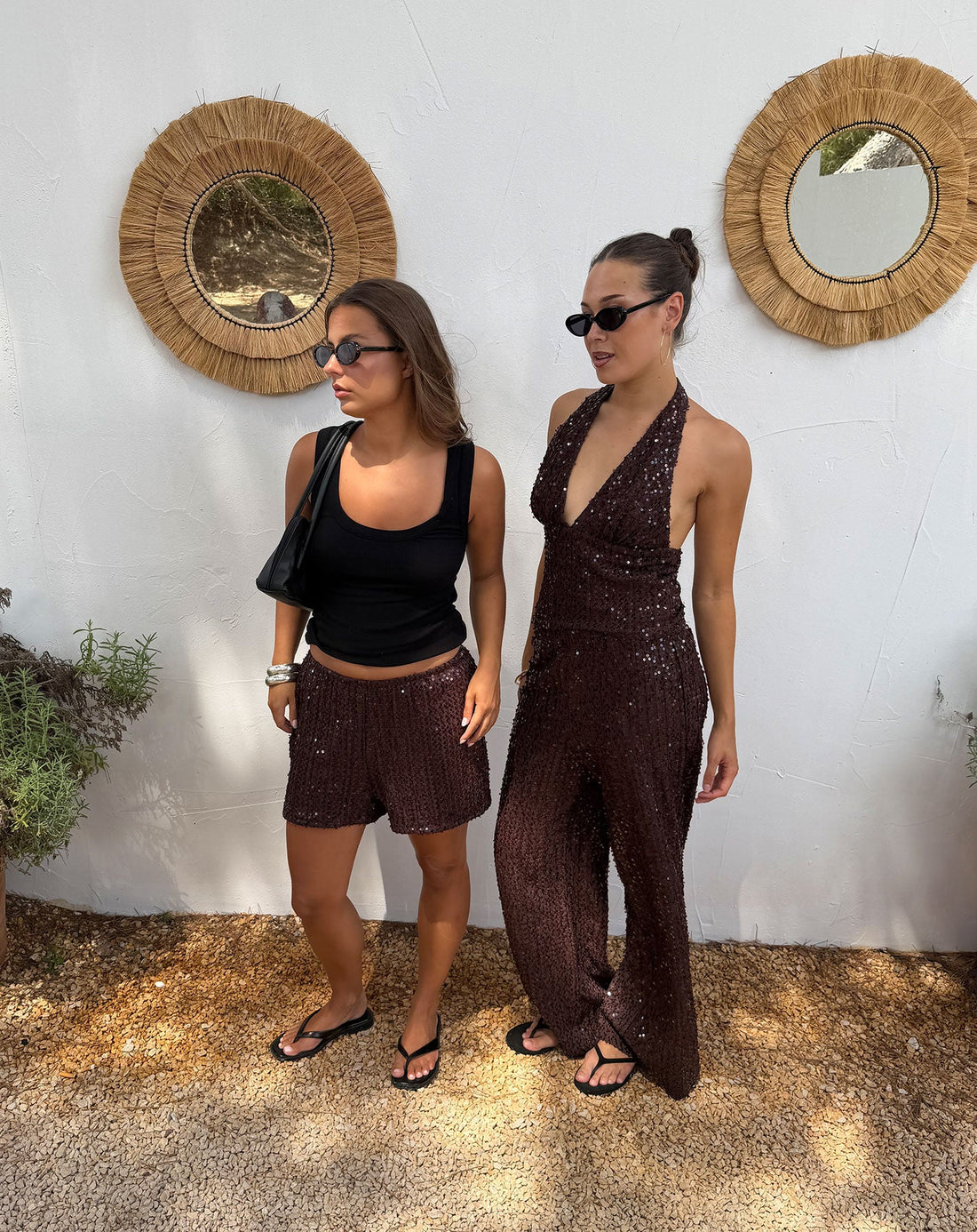 LOVA SEQUINS PANTS PETITE BRUIN