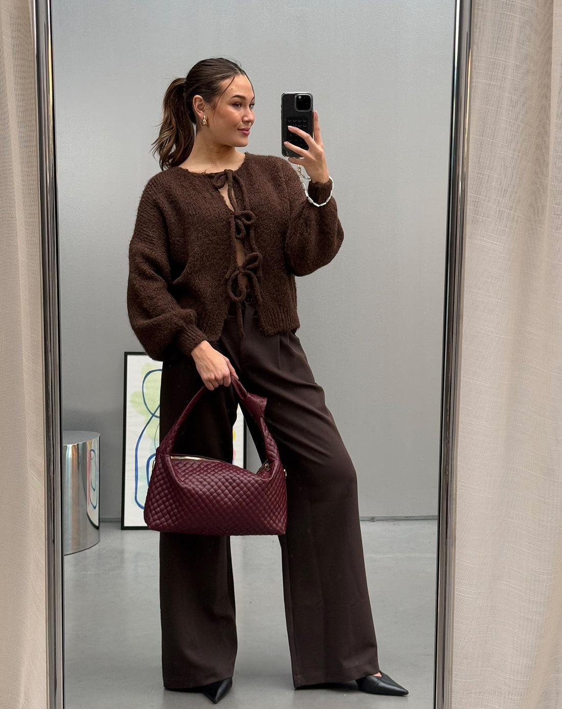 IRIS STRAIGHT LEG PANTALON TALL DONKERBRUIN