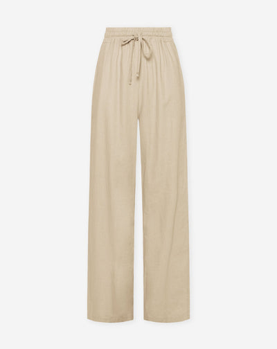 NIA LINEN PANTALON PETITE BEIGE