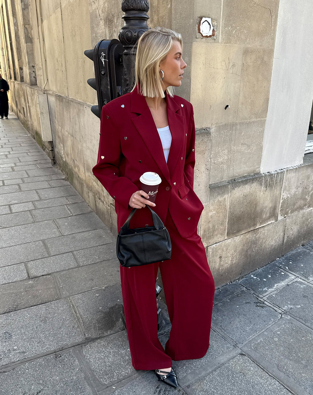 FLO HEART STUD BLAZER BORDEAUX